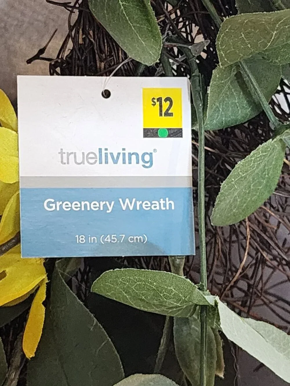 Hudson Farmhouse True Living Yellow Flower Leaf Indoor Only 18